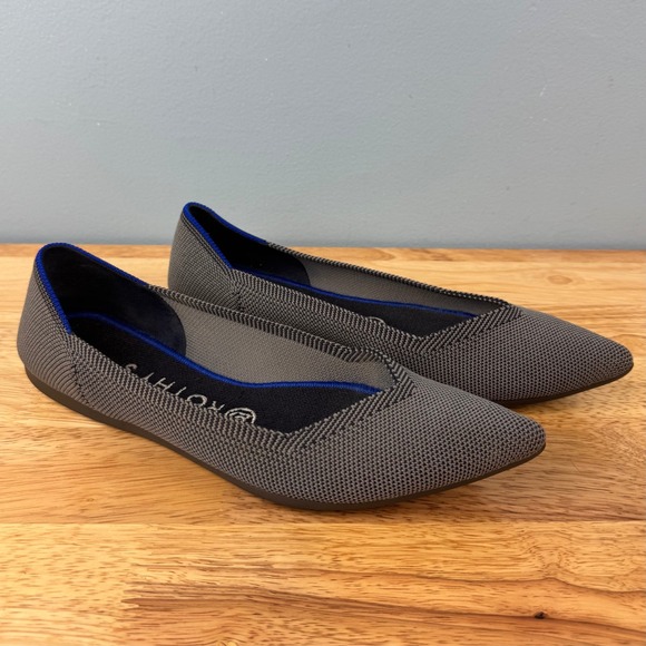 Rothy's Shoes - Rothy's The Point Womens 8.5 Grey Pointed Toe Slip On Ballet Flats‎ Shoes Casual